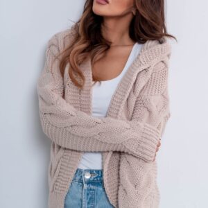 Sweter z kapturem BELIEVE Beżowy