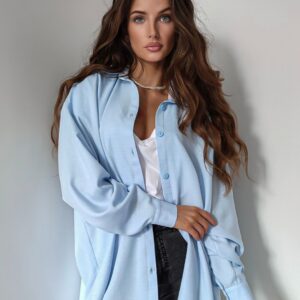 Koszula Lila Lou oversize Jasnoniebieska