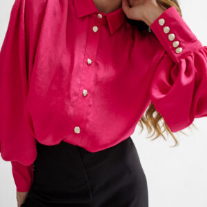 Koszula z wiskozy Lila Lou Fuksja