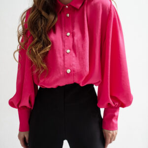 Koszula z wiskozy Lila Lou Fuksja