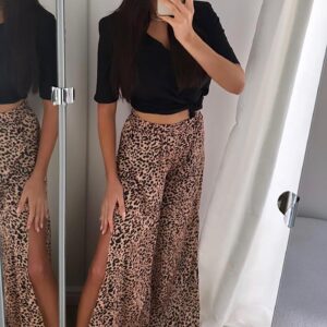 Spodnie z rozcięciem Lamilla PANTHER brązowe