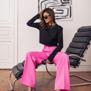 Eleganckie spodnie z wiskozy Lamilla MONICA Głęboki Róż