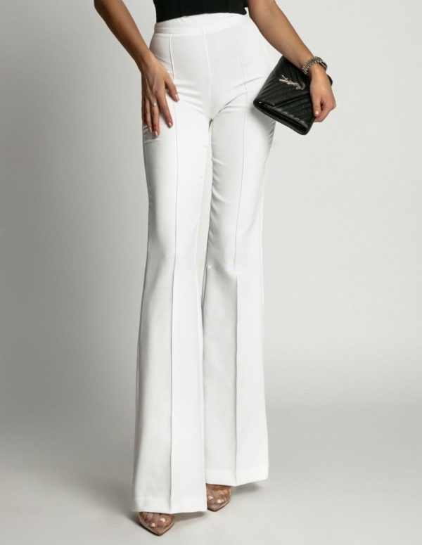 Eleganckie spodnie dzwony Elif Białe