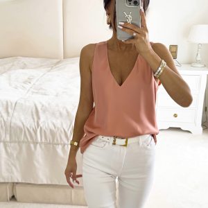 Satynowy top Cassidy Rose Gold