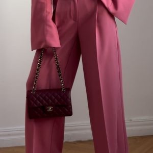 Eleganckie spodnie z wiskozy Lamilla MONICA Brudny Róż