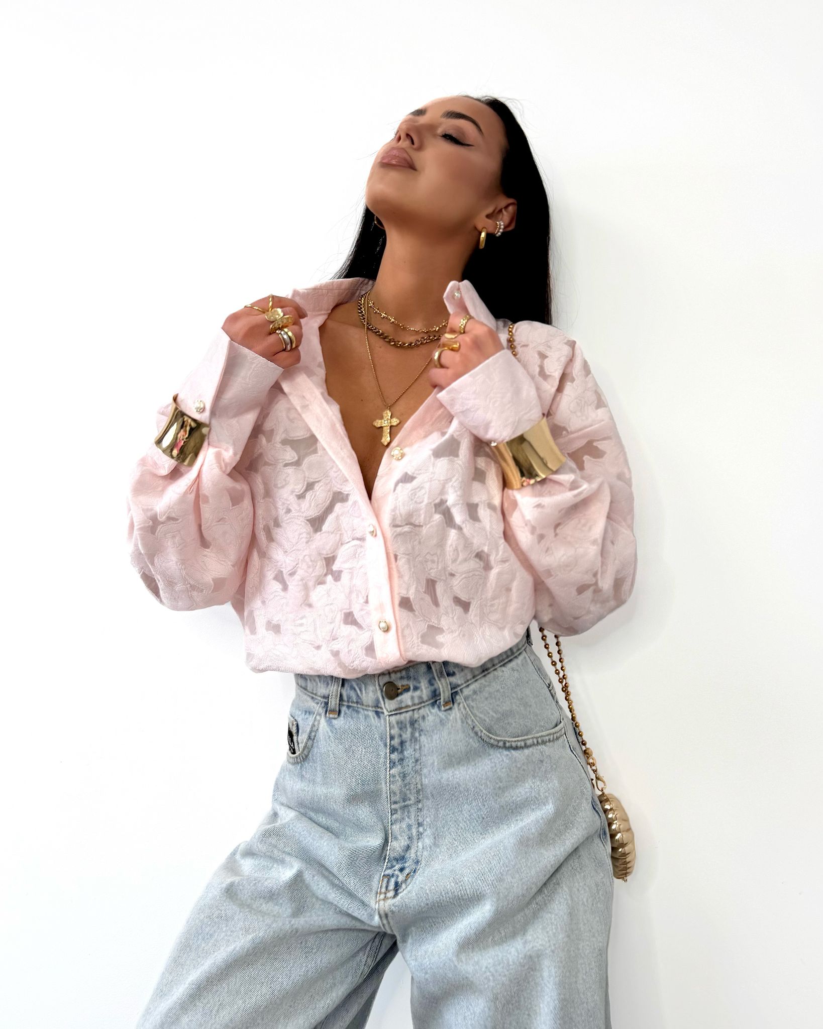 Koszula ażurowa La Milla VICKY Pudrowy Róż