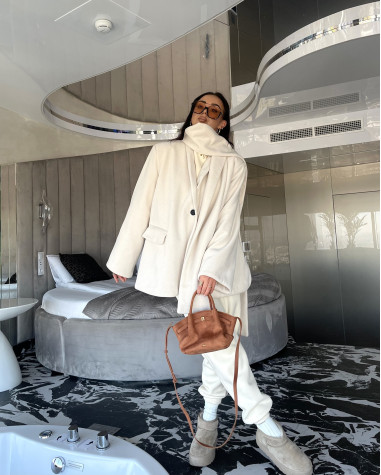 Płaszcz marynarka z szalem La Milla MIRANDA Ecru