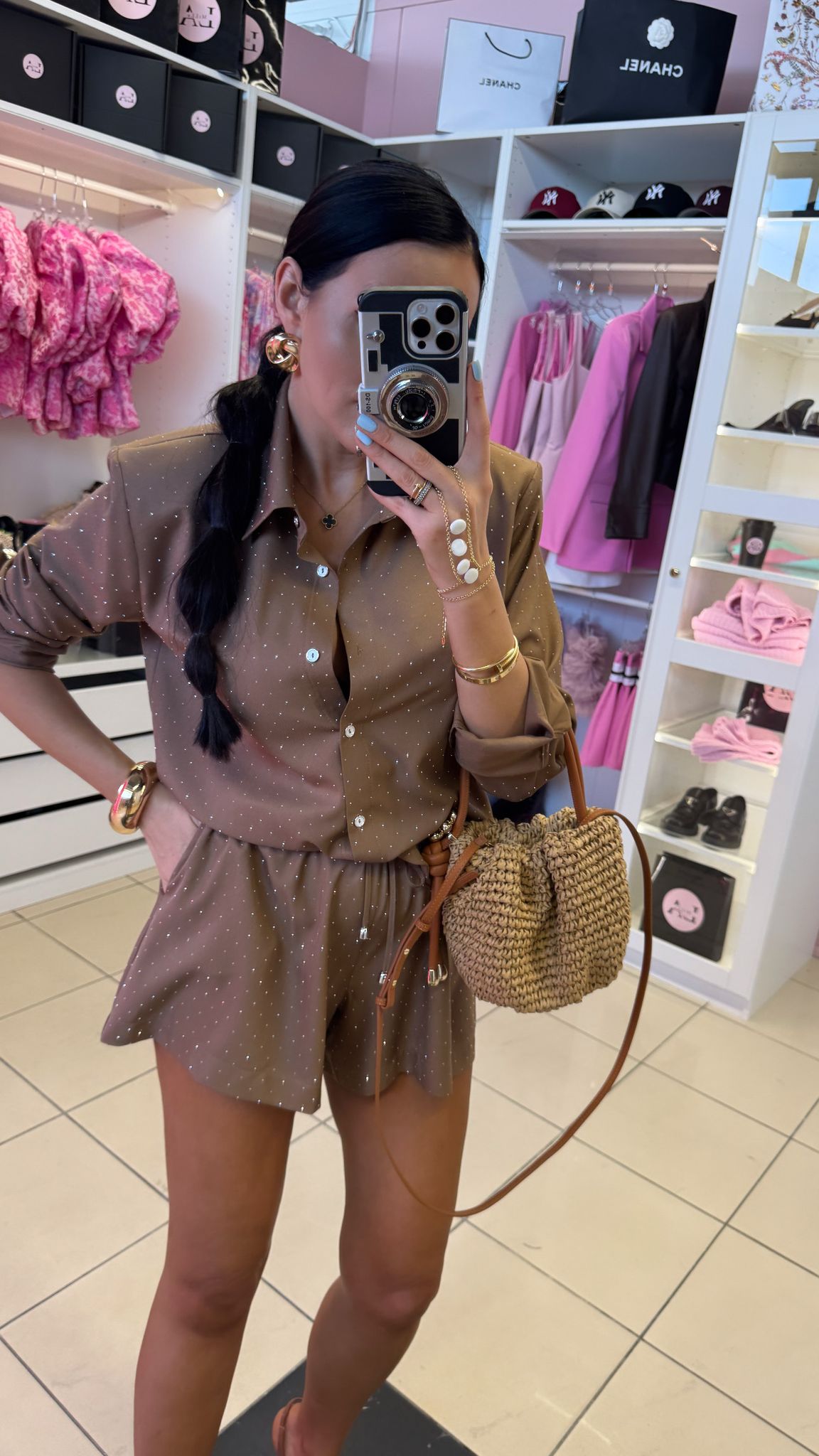 Komplet BLING BLING La Milla Spodenki i koszula Brązowy/Czekoladowy